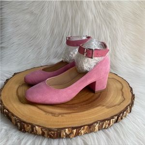 Poppy Barley leather ankle strap heels LIKE NEW